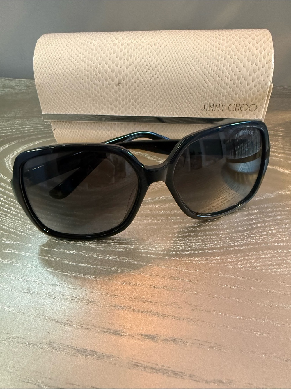 Jimmy Choo Black Gradient Oversized Women's Sunglasses